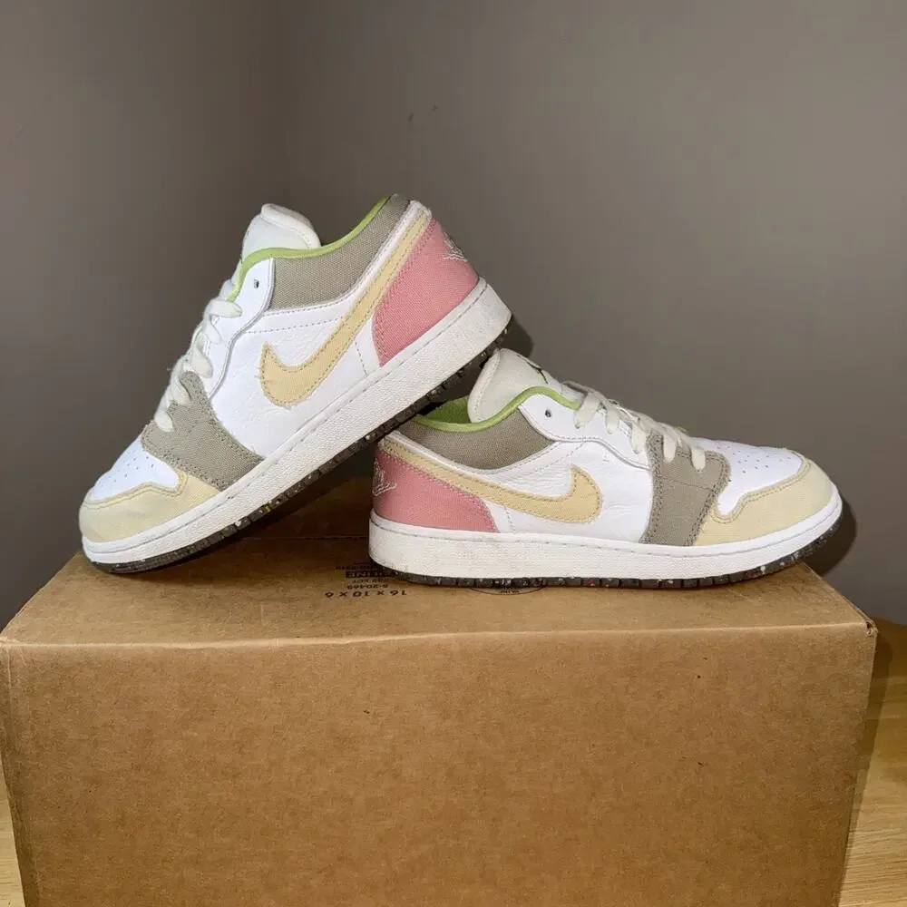 Nike Air Jordan 1 Low SE Shoes Youth 6Y/7.5w Pastel GS Basketball DJ0341-100